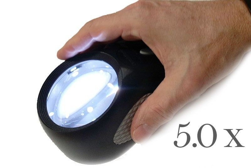 4.5x LED Lighted Magnifier with 2.5 Glass Lens, Bright 10 LED Magnifier