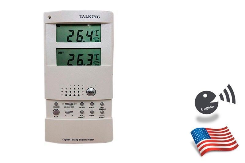 Talking Indoor/Outdoor Thermometer Dual Display